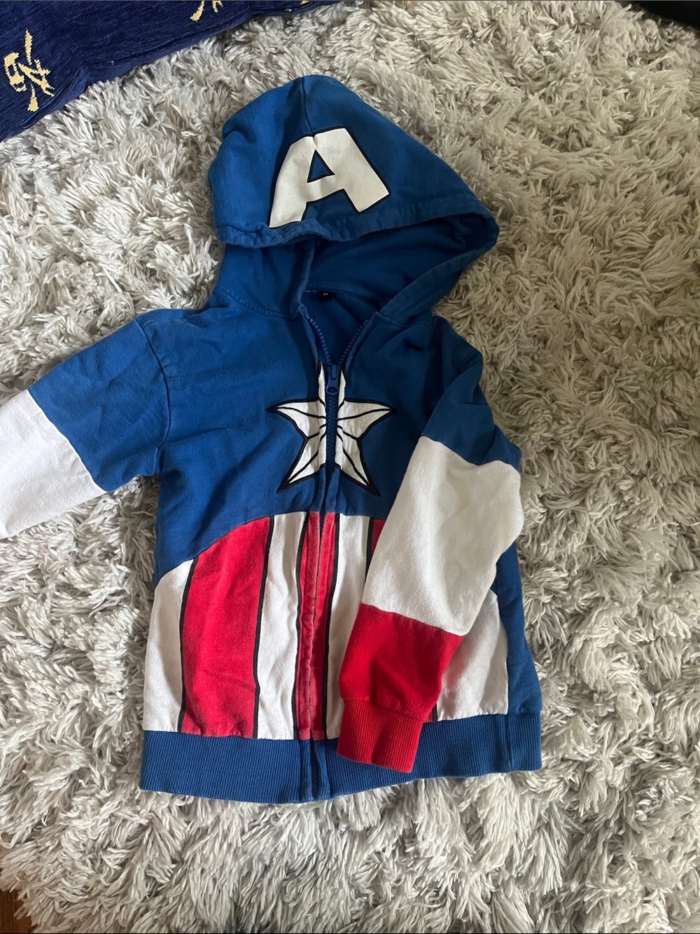 Blue Red White Kids Superhero Hoodie Costume - Captain Style